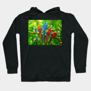 Parrots in the jungle Hoodie